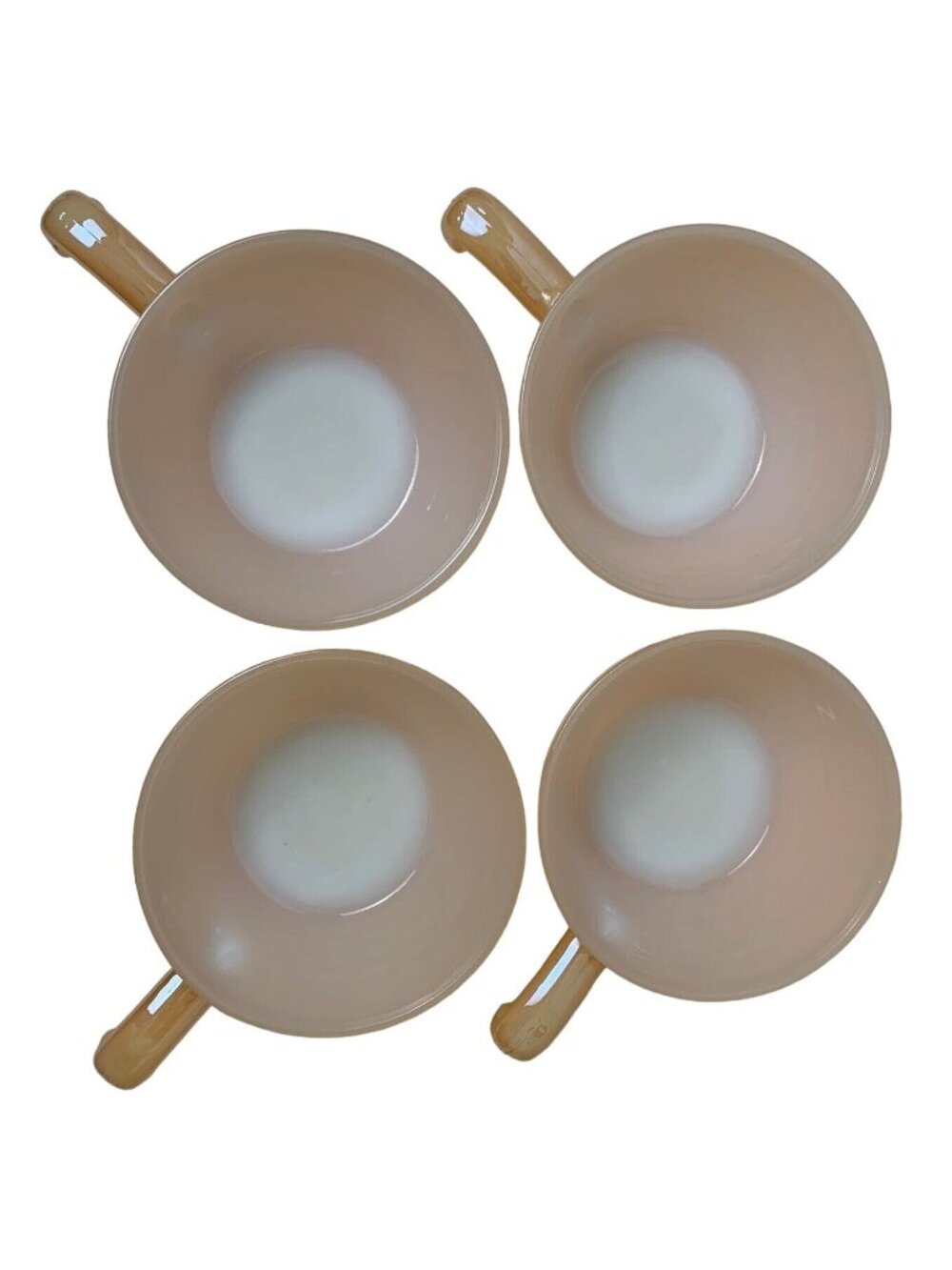 Vtg Lot of 4 Fire King Peach Luster Soup Bowls 10 oz Beehive Ovenware MCM USA